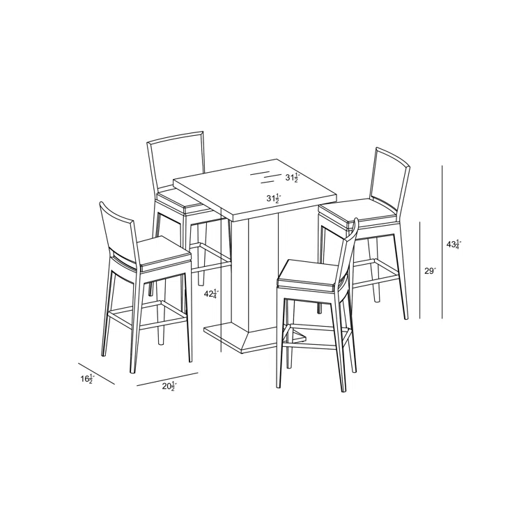Ameer 4 - Person Square Outdoor Dining Set with Cushions