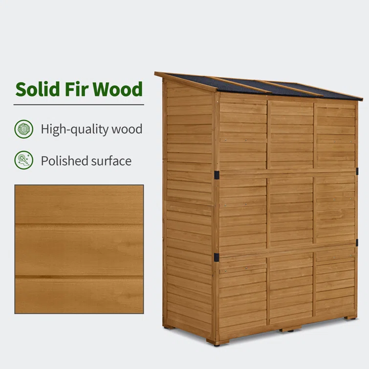 5 ft. W x 2 ft. D Outdoor Storage Shed with Double Lockable Doors and Waterproof Asphalt Roof