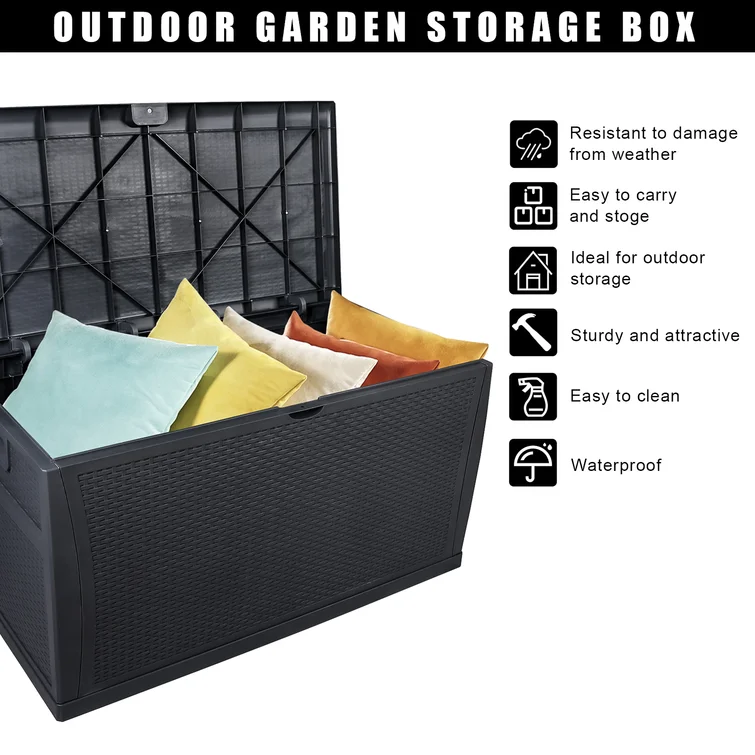 Winado 47'' W 120 Gallons Water Resistant Plastic Lockable Deck Box