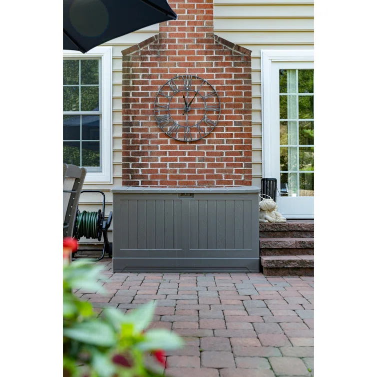 Suncast 200 Gallon Water Resistant Deck Box in Stoney