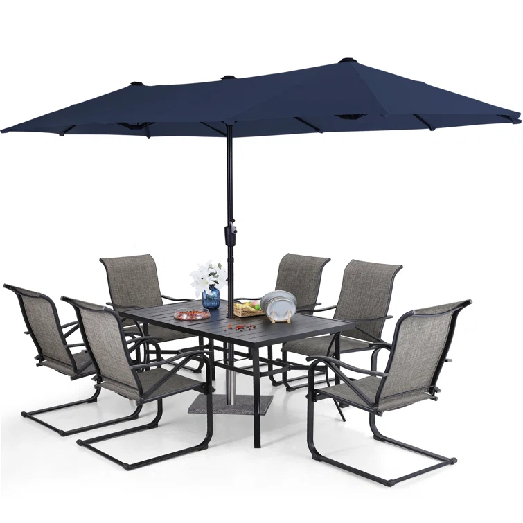 Aivo 6 - Person Rectangular Outdoor Dining Set