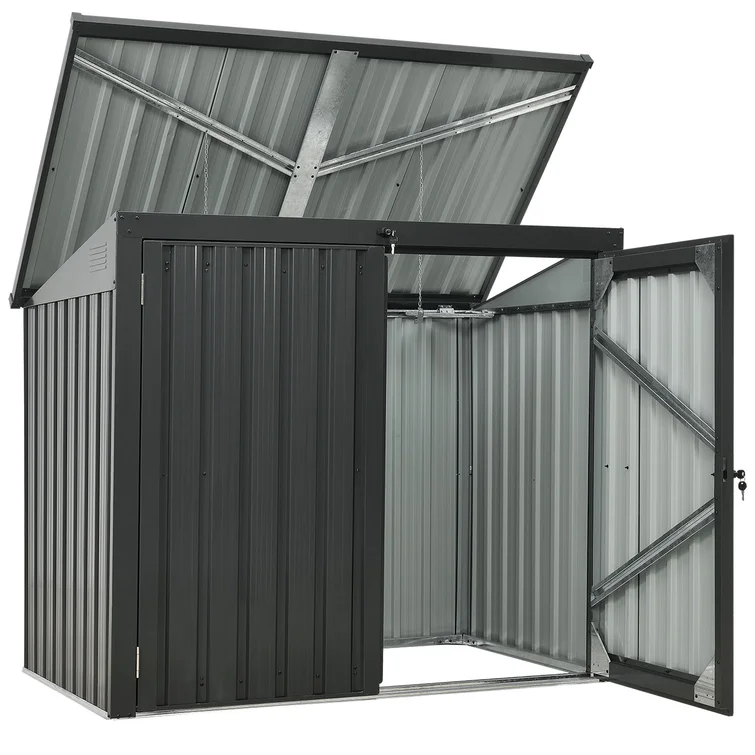 5 ft. 2 in. W x 3 ft. 4 in. D Metal Horizontal Garbage Shed