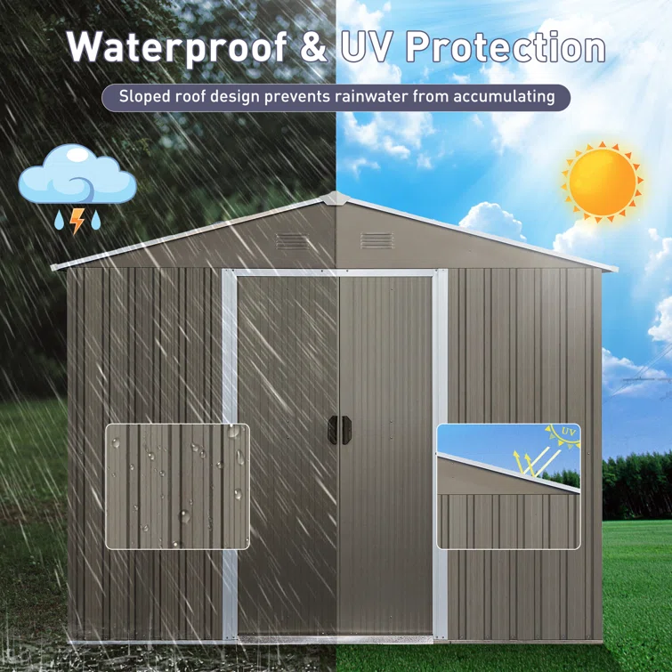 8 ft. X 6 ft. Metal Traditional Storage Shed