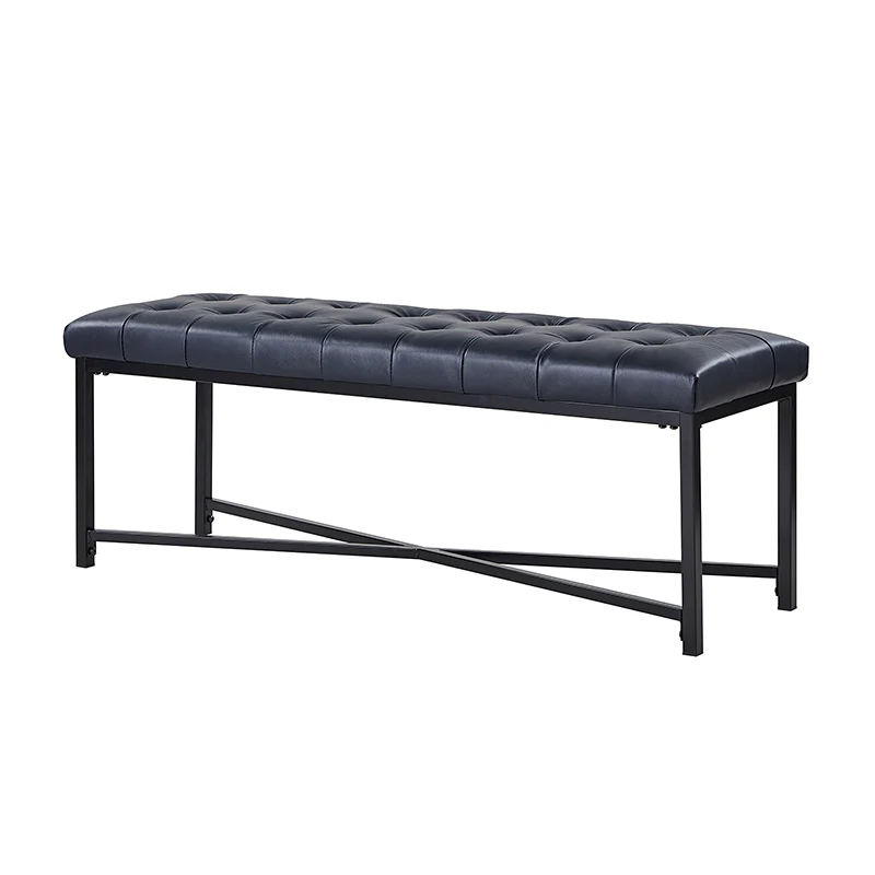 Arnold Versatile Elegance: Genuine Leather Bench with Button-Tufted Design