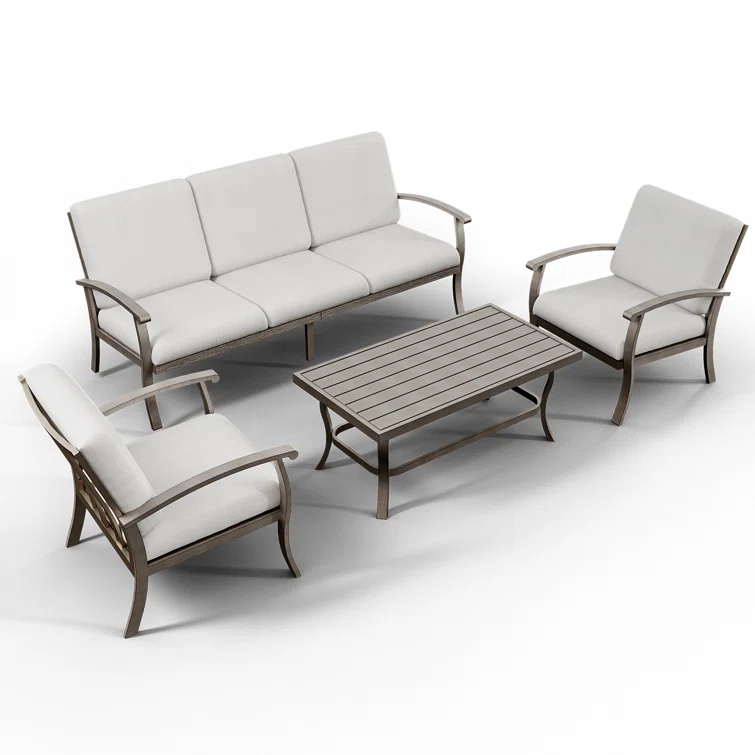 Kannyn 5 - Person Outdoor Seating Group with Cushions