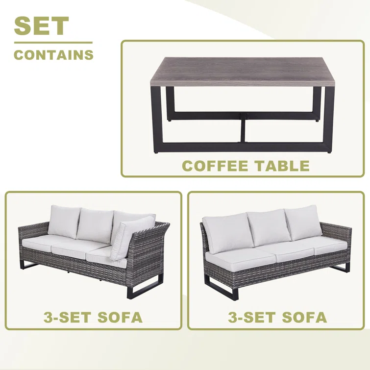 Nazime 6 - Person Outdoor Seating Group with Cushions