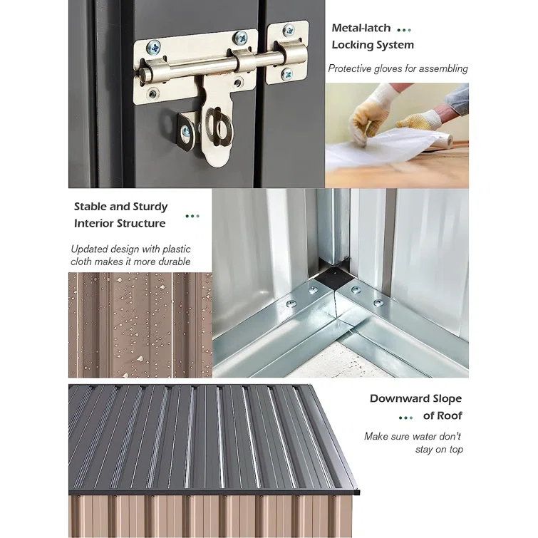 6 ft. W X 8 ft. D Metal Lean-To Storage Shed