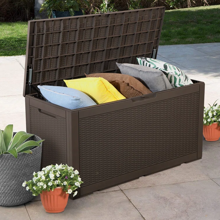 100 Gallon Water Resistant Plastic Deck Storage Container Box