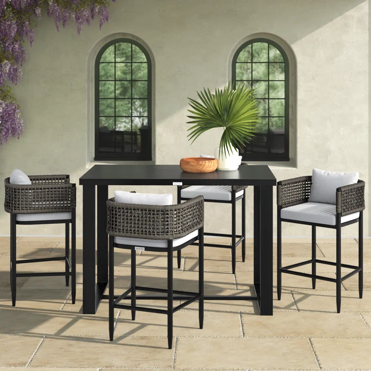 Scotia 4 - Person Rectangular Outdoor Dining Set with Cushions