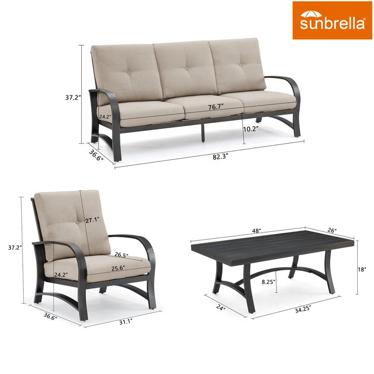 Aleston 5 - Person Outdoor Seating Group with Cushions