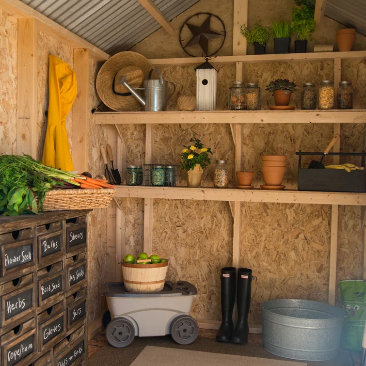 Garden 6 ft. W x 8 ft. D Wood Storage Shed