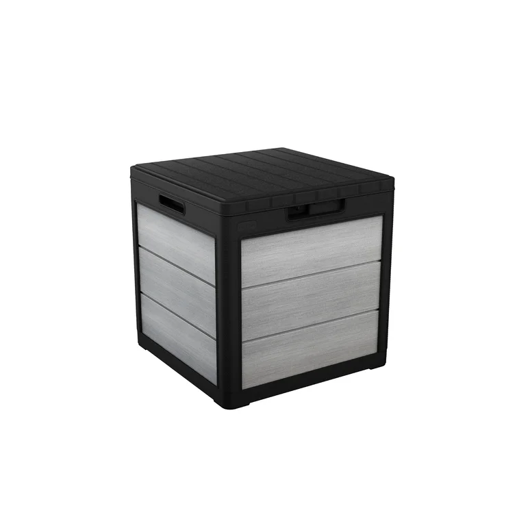 Keter Denali 30 Gallon Small Durable Resin Outdoor Storage and Organization Deck Box For Patio Furniture and Supplies, Grey