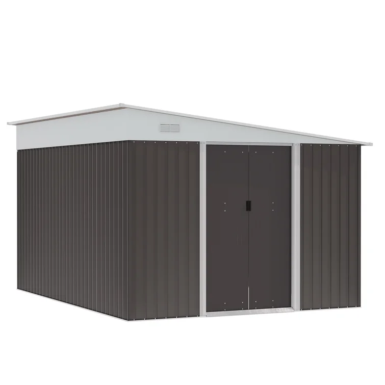 11 ft. W x 9 ft. D Galvanized Steel Storage Shed