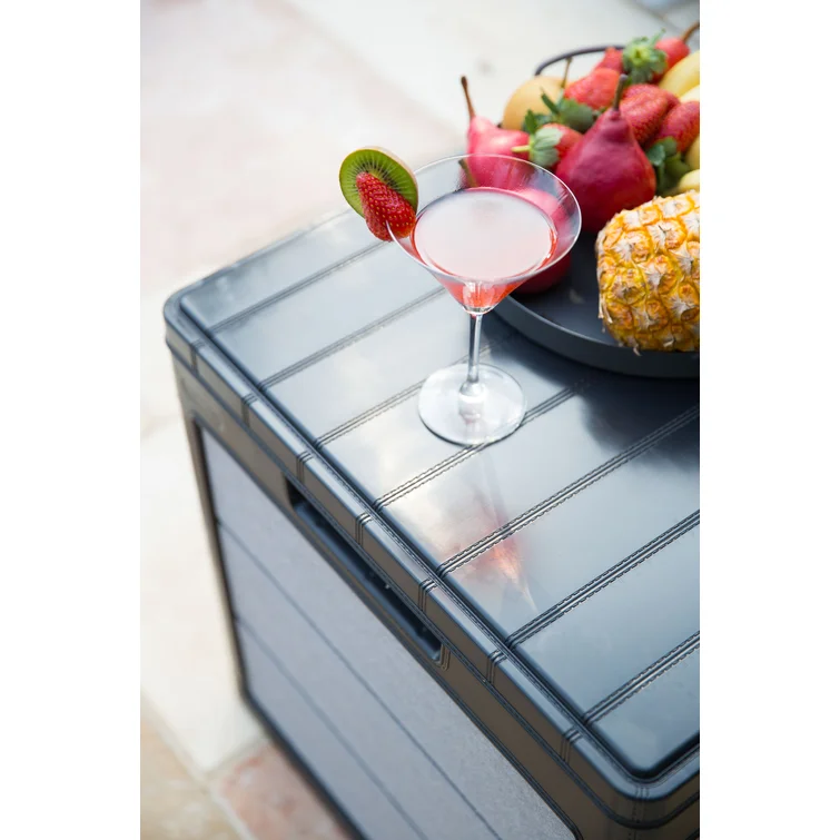 Keter Denali 30 Gallon Small Durable Resin Outdoor Storage and Organization Deck Box For Patio Furniture and Supplies, Grey