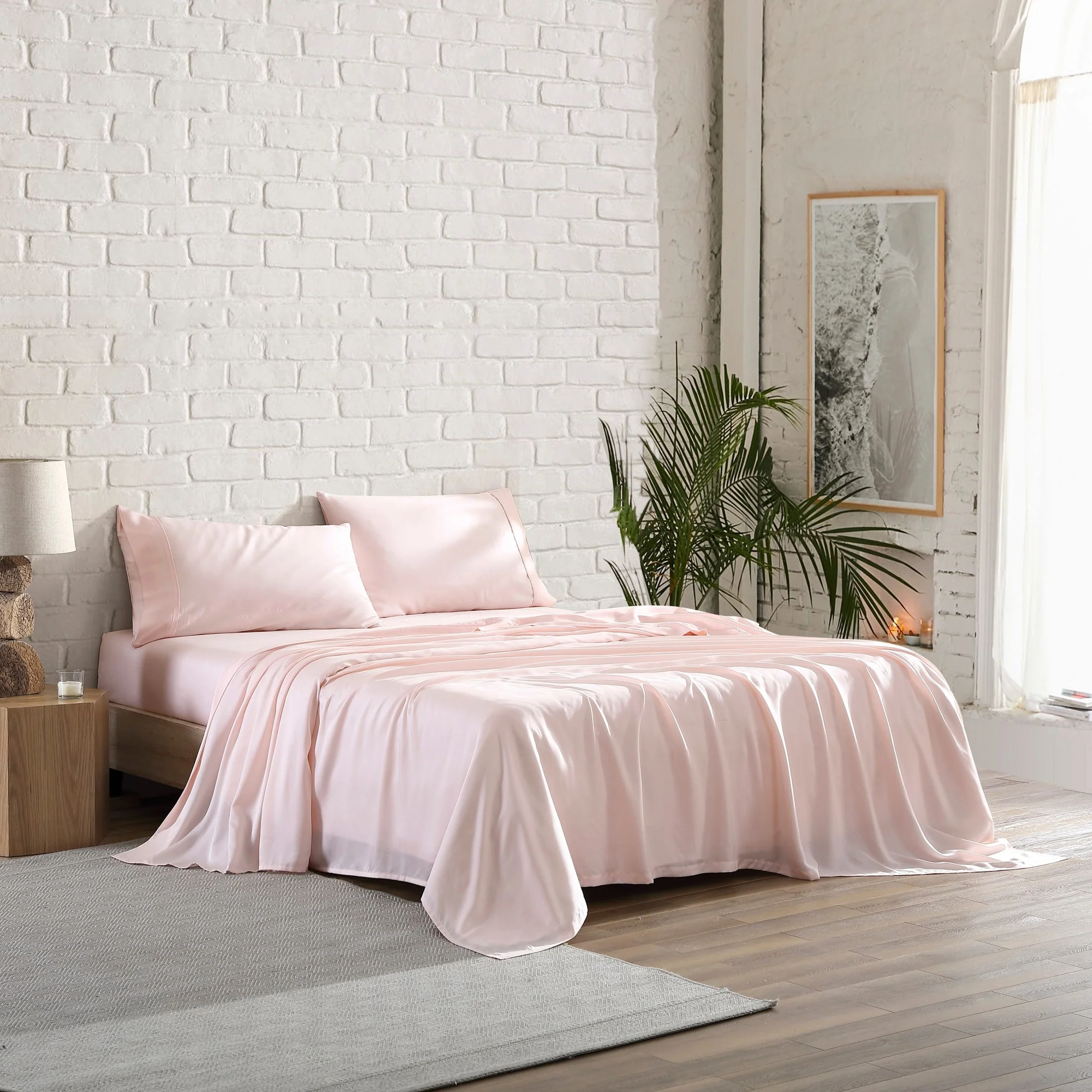 Brielle Home 300 Thread Count TENCEL Lyocell Sateen Sheet Set