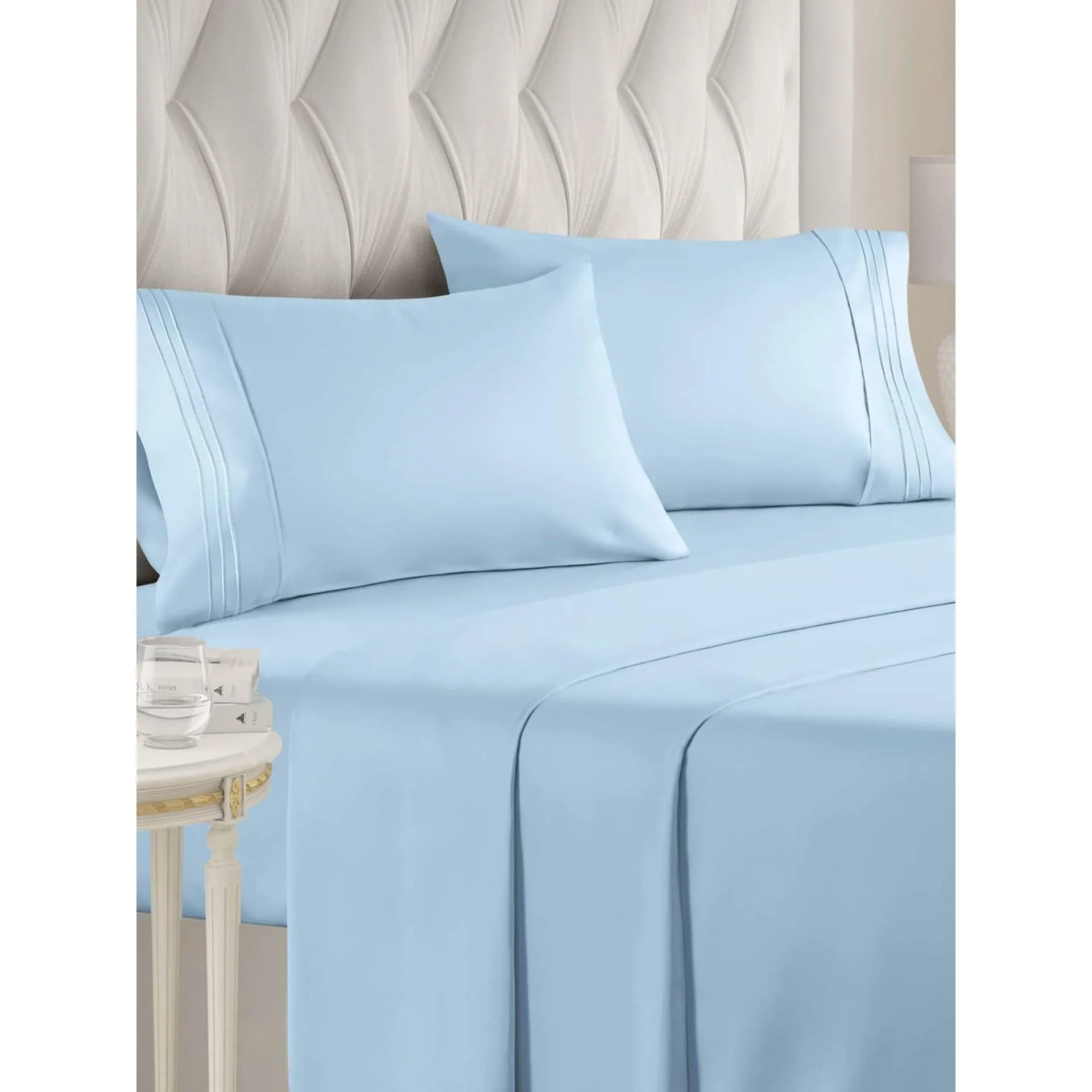 King Size 4 Piece Sheet Set Comfy Breathable & Cooling Sheets Hotel Luxury Bed Sheets Deep Pockets,Extra Soft Free Sheets