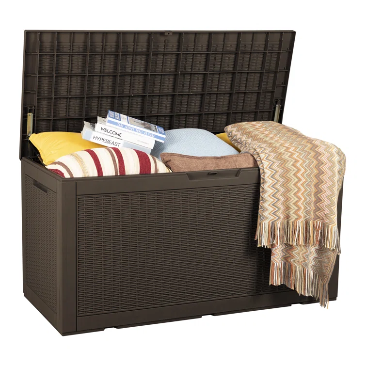 100 Gallon Water Resistant Plastic Deck Storage Container Box