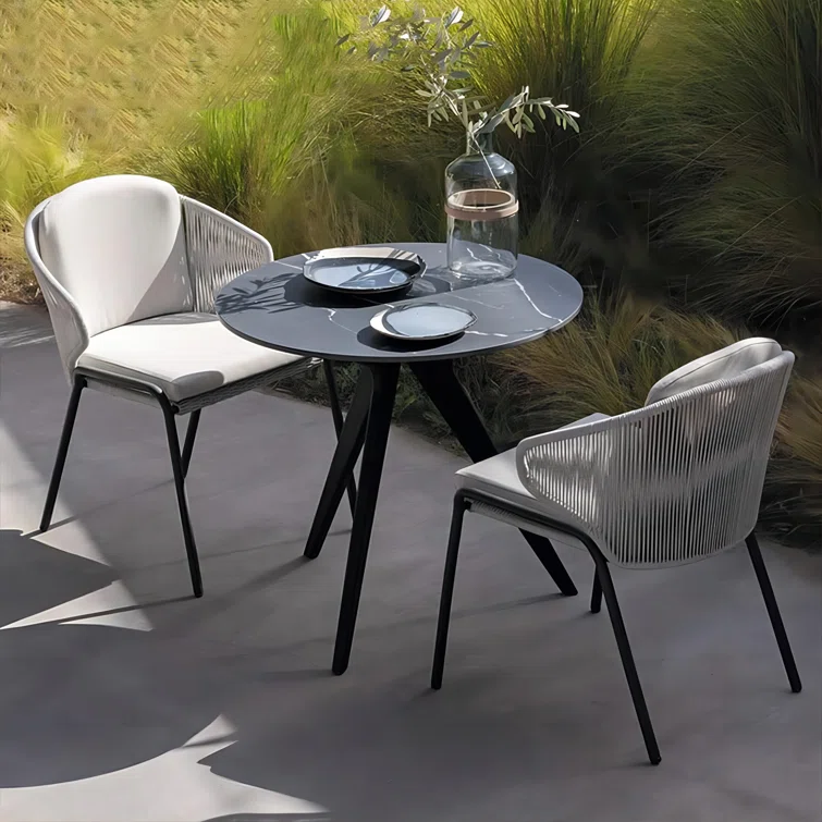 Zymari 2 - Person Circular Outdoor Dining Set with Cushions