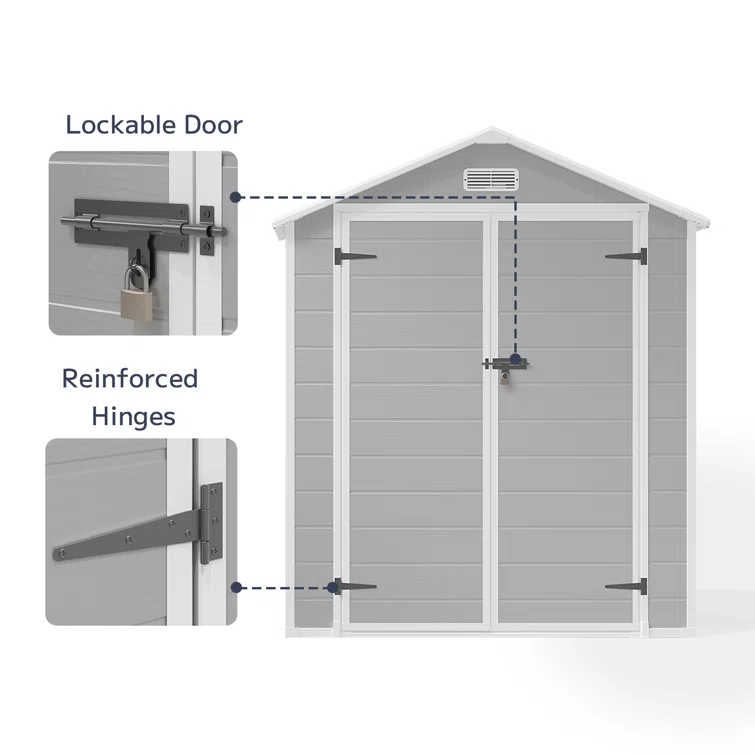 6 ft. W x 4 ft. D Resin Storage Shed