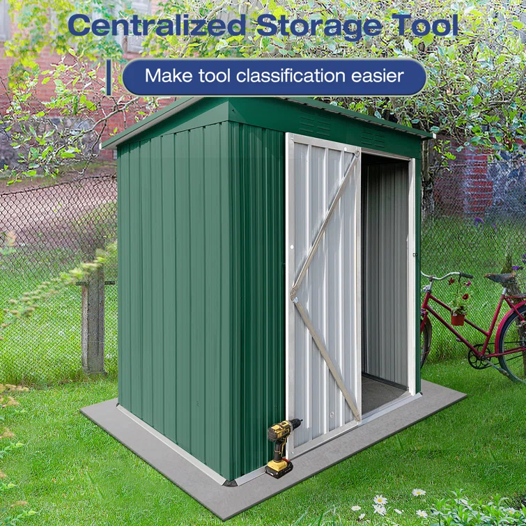 3 ft. W x 5 ft. D Metal Vertical Tool Shed