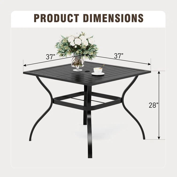 Alyah 4 - Person Square Outdoor Dining Set with Cushions