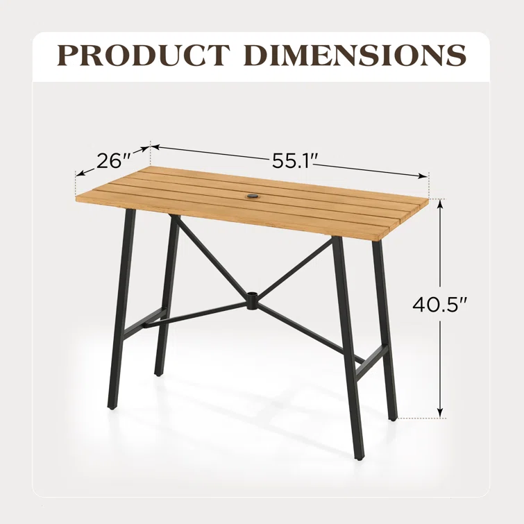 Alyne 4 - Person Rectangular Outdoor Dining Set