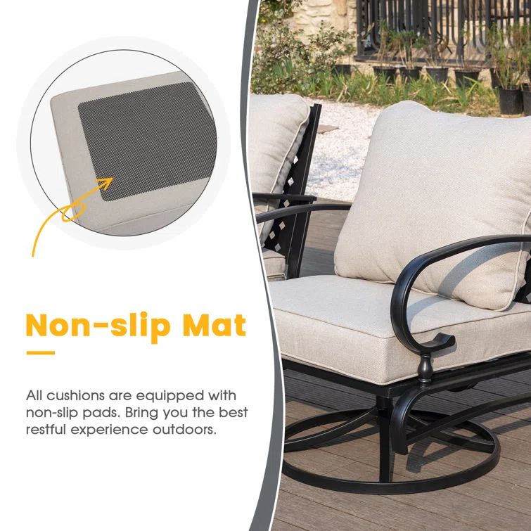 Shamarie 5 - Person Outdoor Seating Group with Olefin Cushions<!-- --> <!-- -->(Set of 4)