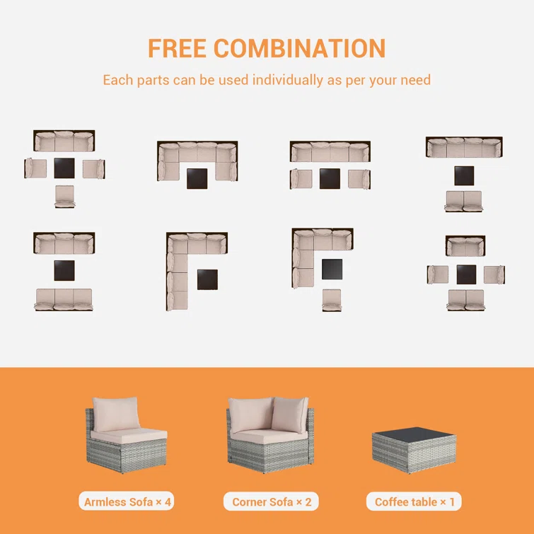 6 - Person Outdoor Seating Group with Cushions