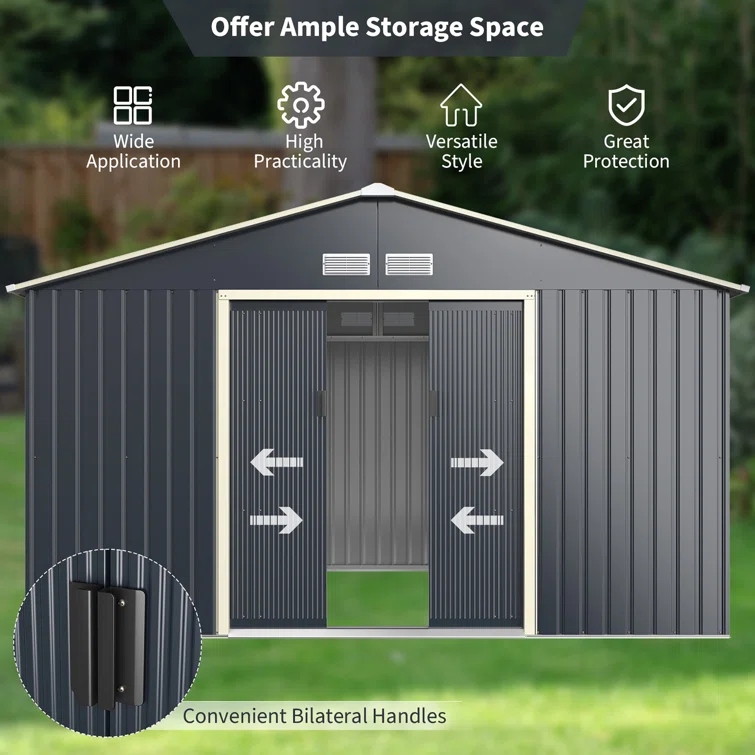 10' x 8' Metal Traditional Storage Shed