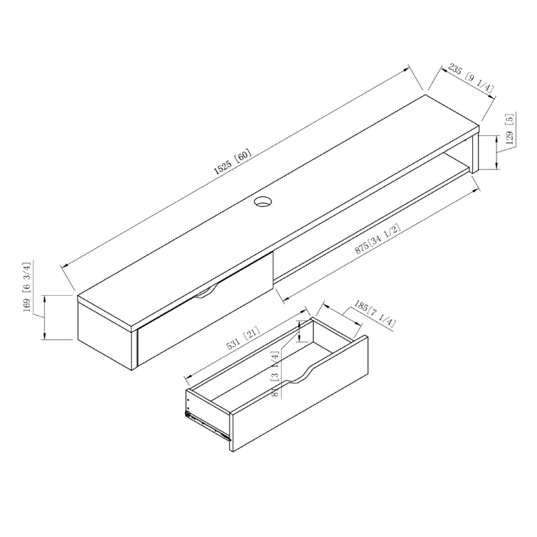 Hilyard 60'' Media Console