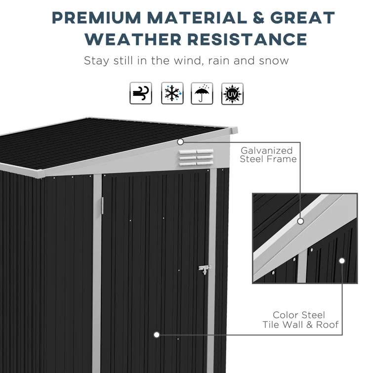 Metal Lean-to Storage Shed