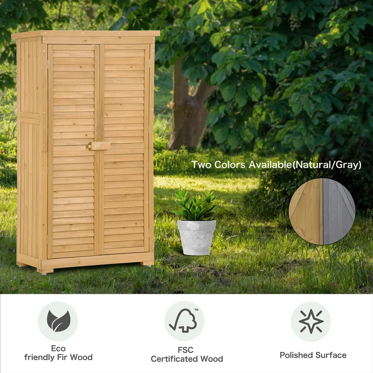 2 ft. W x 3 ft. D Wood Vertical Tool Shed