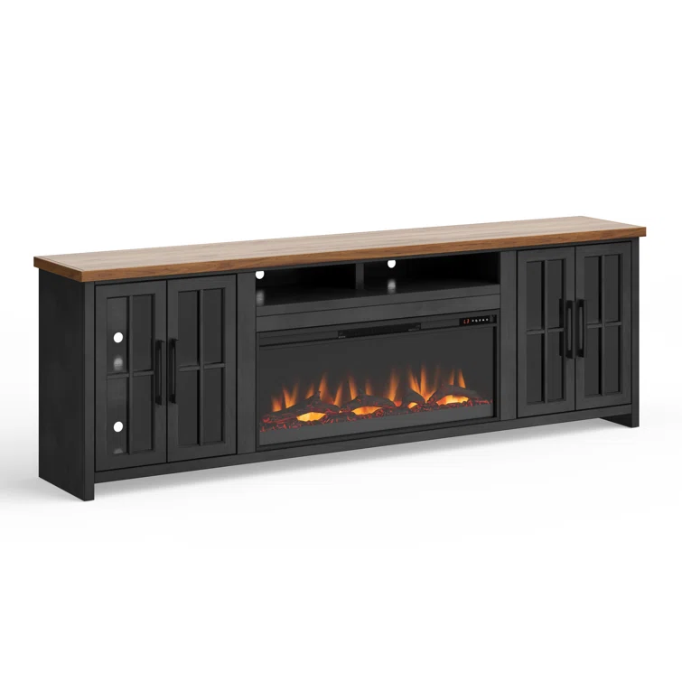 Brixham 97 inch Fireplace TV Stand Console for TVs up to 100 inches, Two-Tone Finish