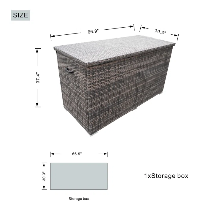 Moda Furnishings 66.9'' W 296 Gallons Water Resistant Deck Box