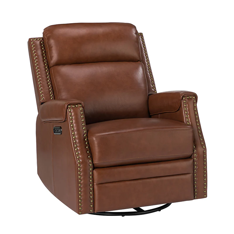Hieronymus Genuine Leather Power Rocking Recliner