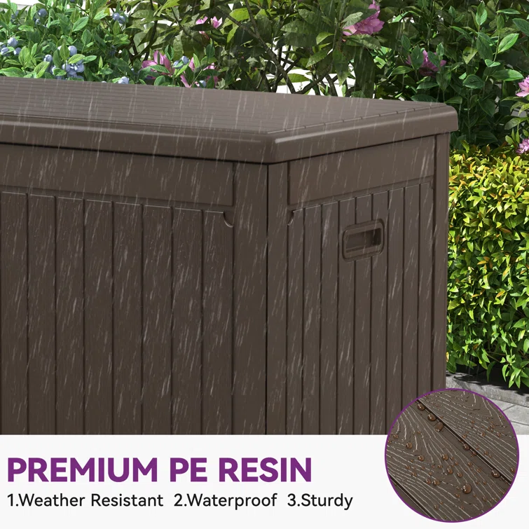 Balconera 260 Gallons Water Resistant Resin Lockable Deck Box