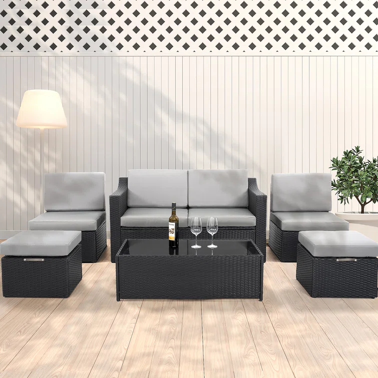 6 - Person Outdoor Seating Group with Cushions