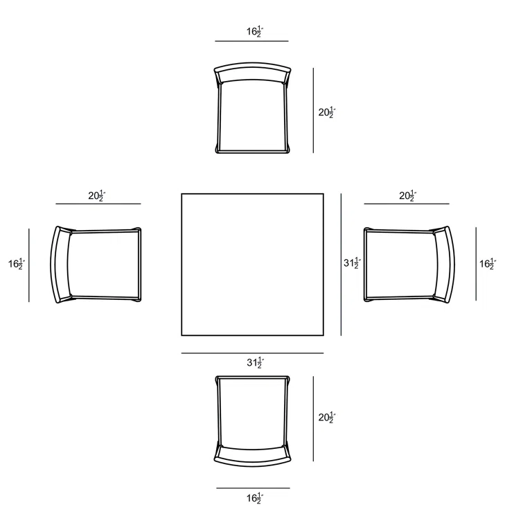 Ameer 4 - Person Square Outdoor Dining Set with Cushions