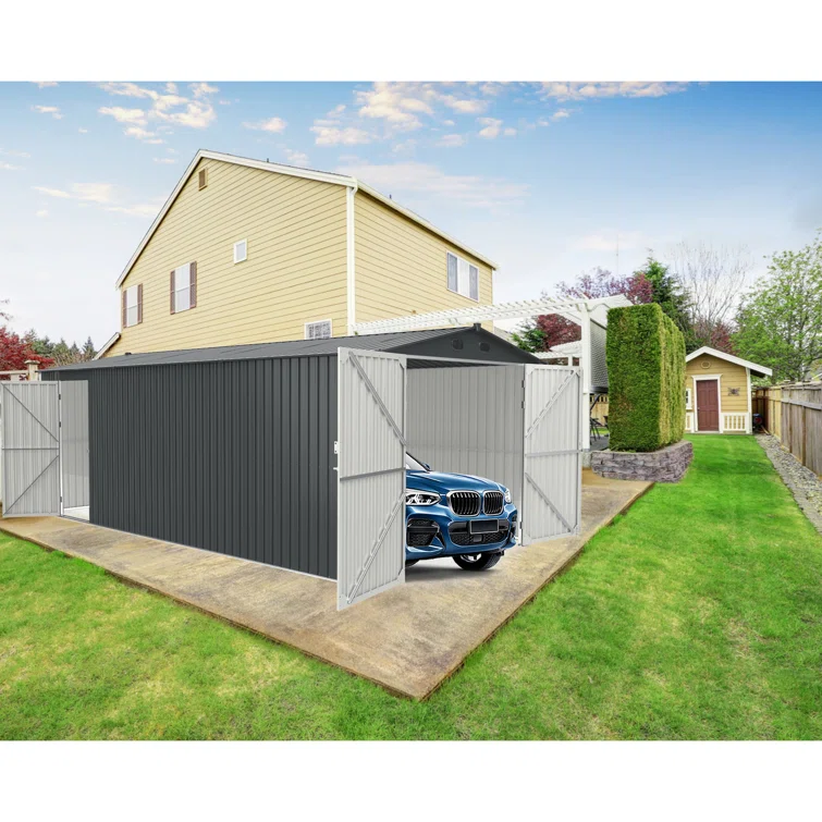 Lachezara 10 ft. W X 20 ft. D Metal Storage Shed