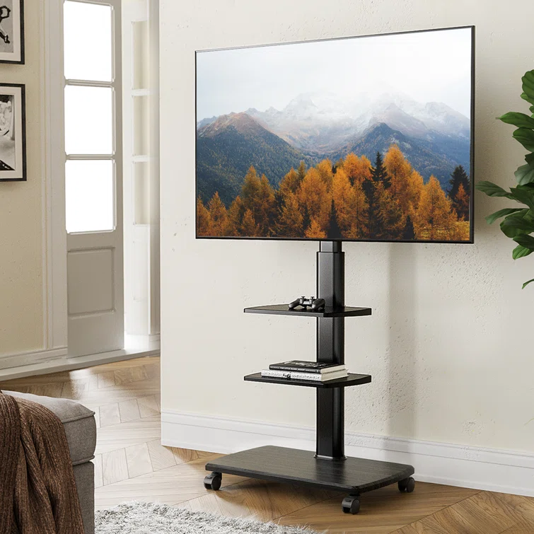 Abbing E Series TV Stand with Wheels Height Adjustable