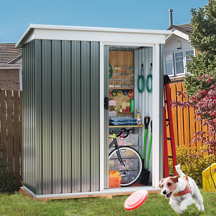 5 ft. W x 3 ft. D Metal Lean-To Storage Shed