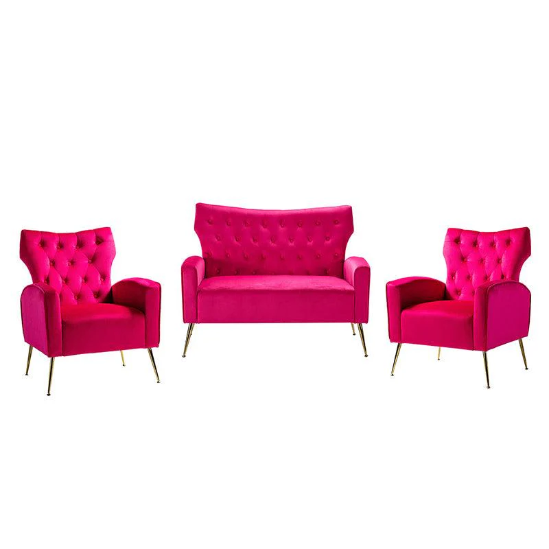 Amira Velvet 3-Piece Living Room Set