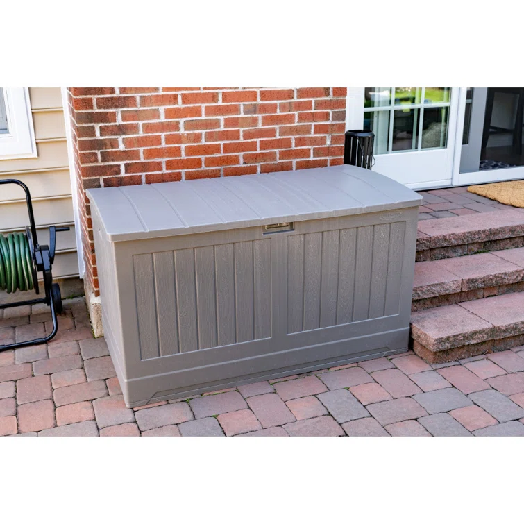 Suncast 200 Gallon Water Resistant Deck Box in Stoney
