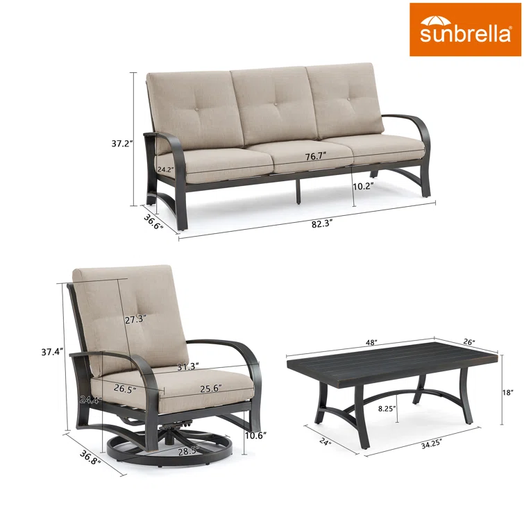 Aleston 5 - Person Outdoor Seating Group with Cushions