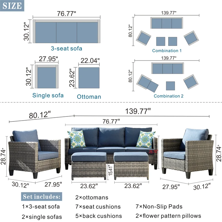 Harbin 5 - Person Outdoor Seating Group with Cushions