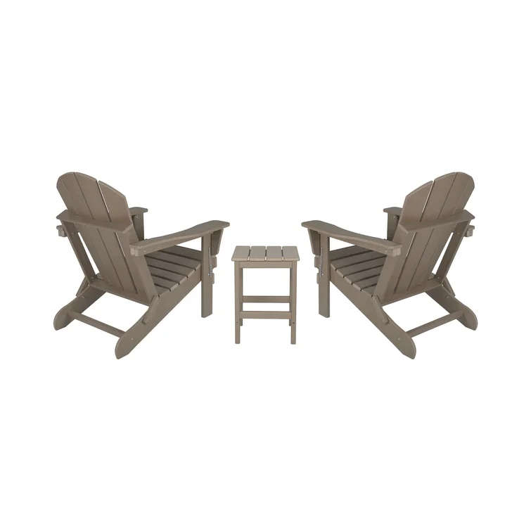 Moncrief 2 - Person Plastic Folding Adirondack Chair with Table