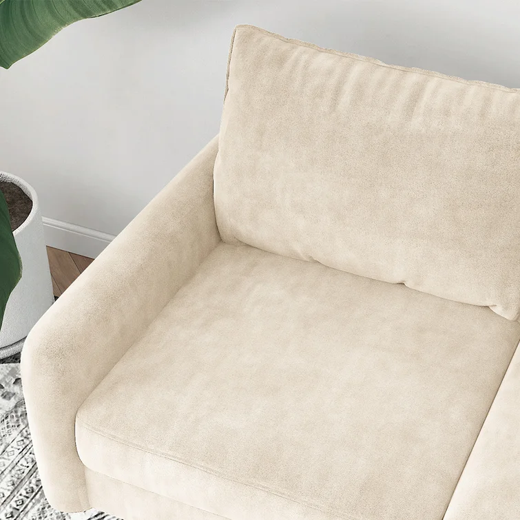 Everly Quinn Hessville Sofa 57.8" Velvet Round Arm Loveseat