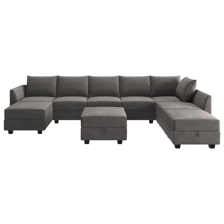 Tremee U Shaped Velvet Modular Sectional Sofa