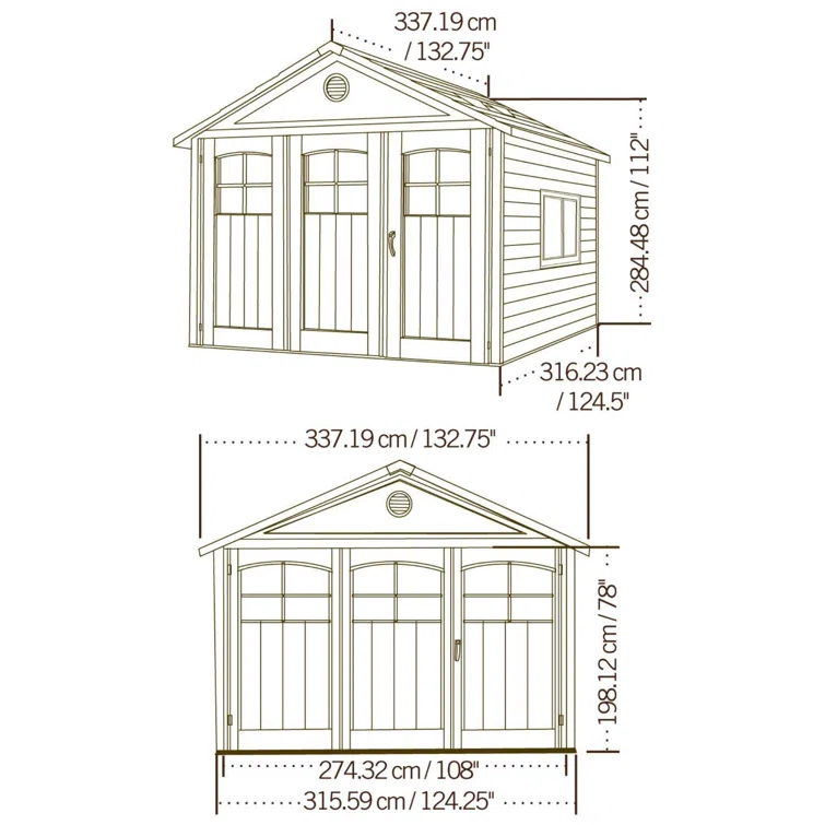 Lifetime 11 Ft. x 11 Ft. High-Density Polyethylene (Plastic) Outdoor Storage Shed with Steel-Reinforced Construction
