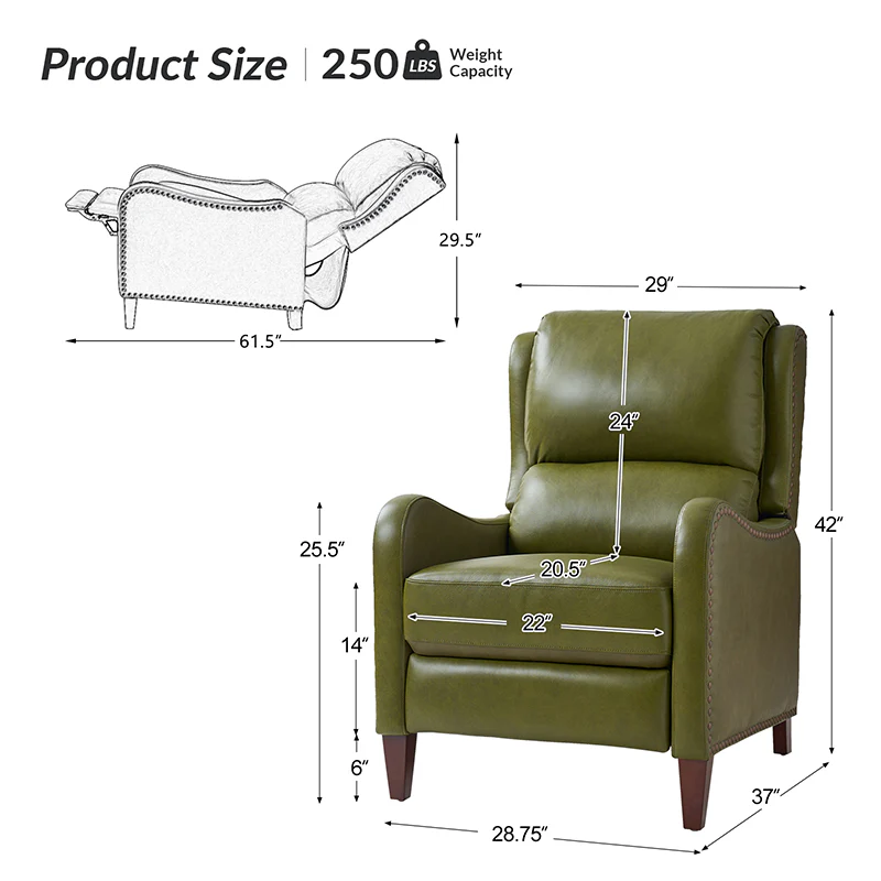 Deliat Genuine Leather Rocker Recliner
